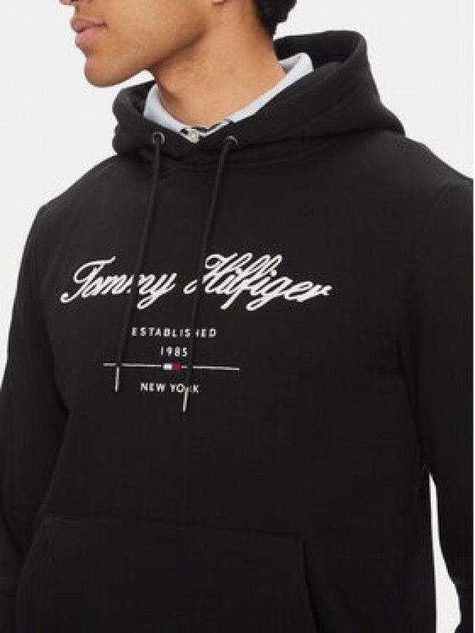 Tommy Hilfiger Bluza Script Logo MW0MW33631 Czarny Regular Fit
