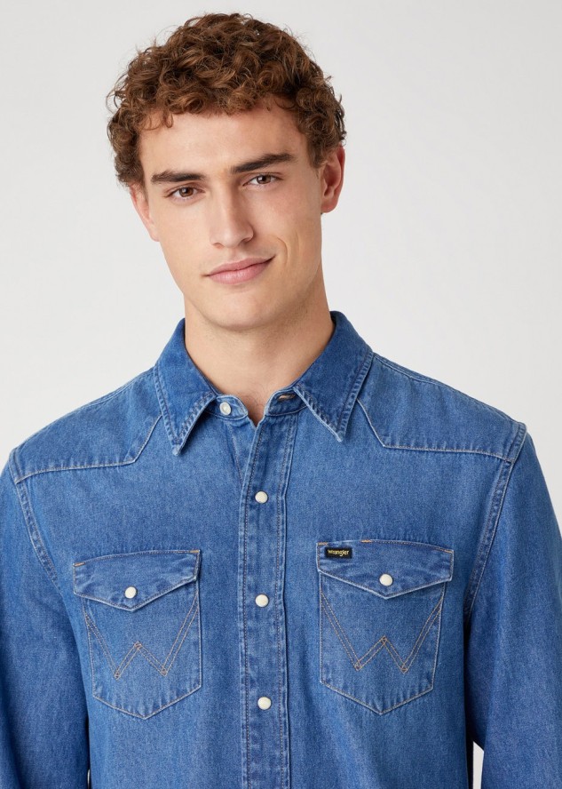 MĘSKA KOSZULA JEANSOWA WRANGLER 27MW 2YEAR W5MSLW922 112130247