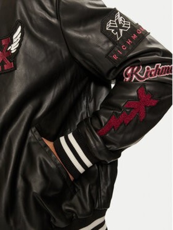 Richmond X Kurtka z imitacji skóry Meleb UMA24217GB Czarny Regular Fit