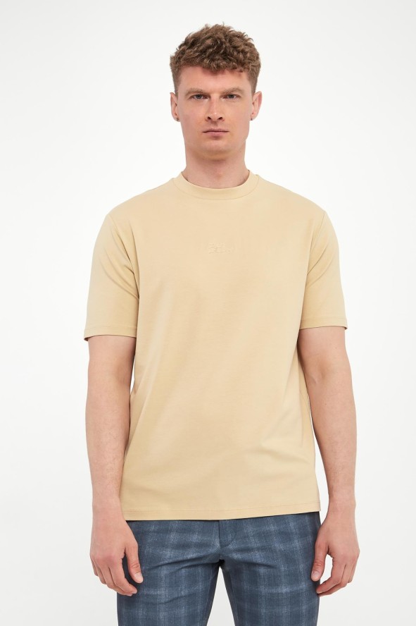 T-shirt męski z tłoczonym logo KARL LAGERFELD