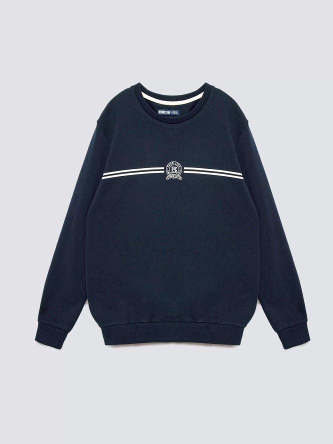 Bluza męska z haftem granatowa Daniel 403