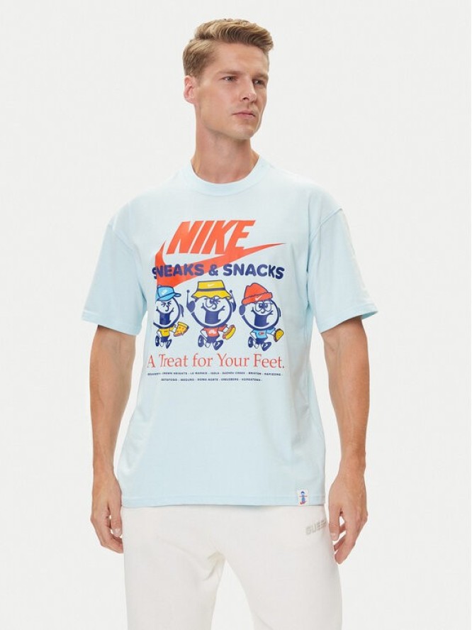 Nike T-Shirt HJ0754 Błękitny Regular Fit