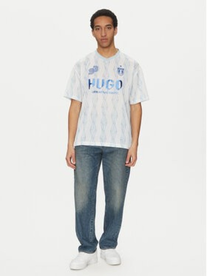HUGO T-Shirt Notbal 50536080 Biały Oversize