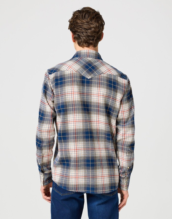 WRANGLER MĘSKA KOSZULA WESTERN SHIRT NAVY RED 112357248 W5B4008852