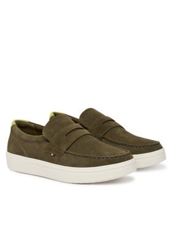 Tommy Hilfiger Półbuty Modern Light Hybrid Suede LoaferFM0FM05786 Zielony