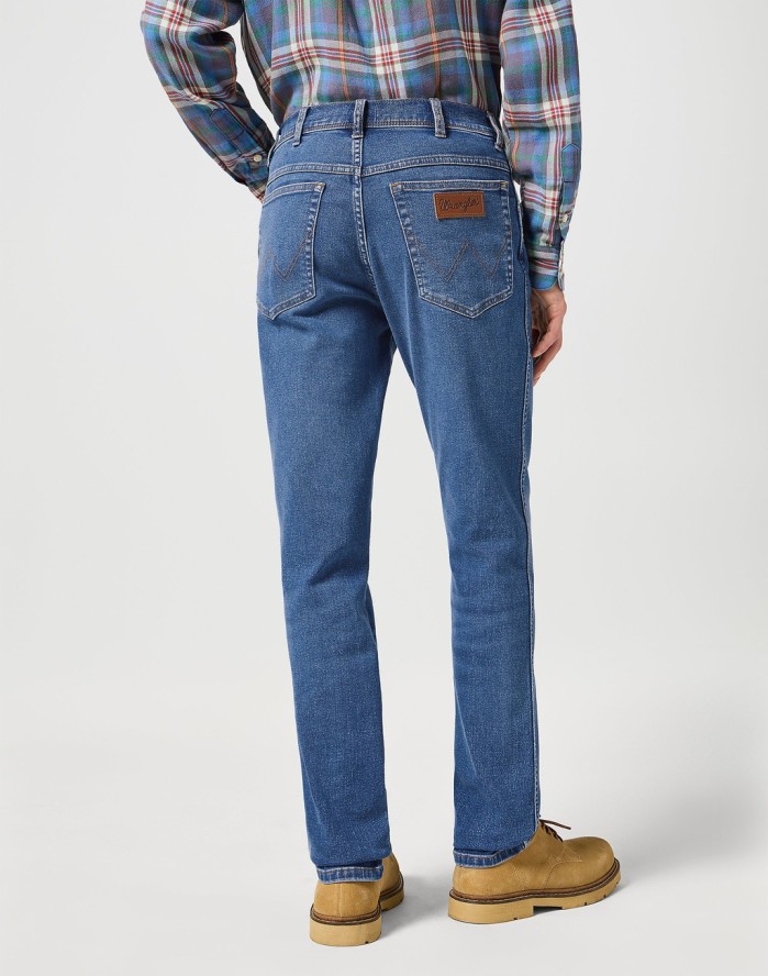 WRANGLER MĘSKIE SPODNIE JEANSOWE WRANGLER TEXAS SLIM RIDGE WASH 112358218