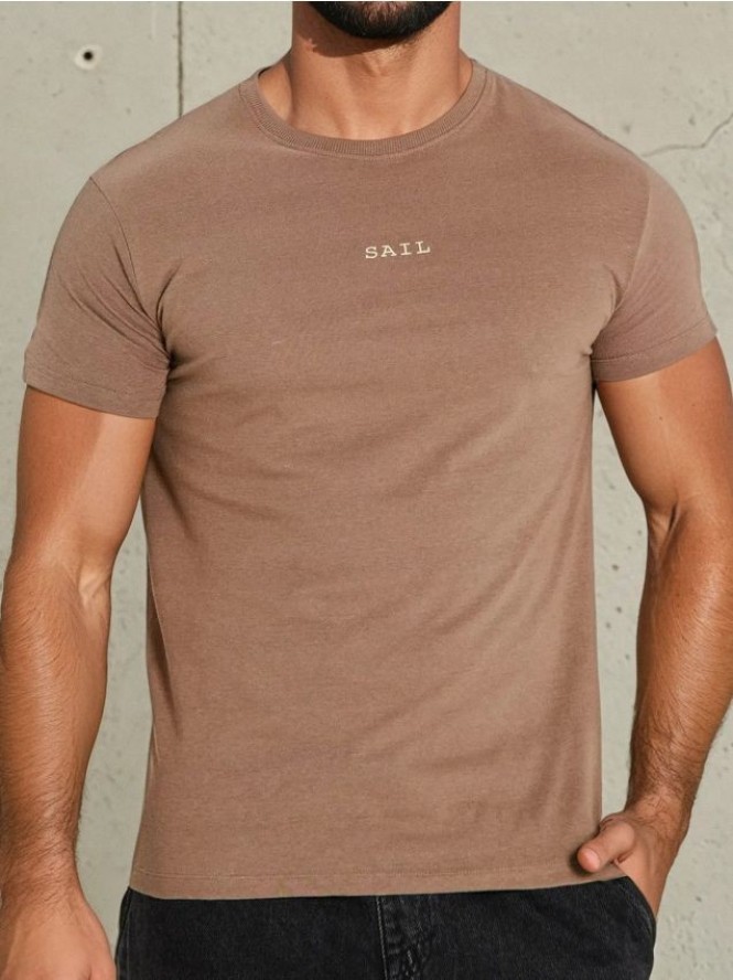 Koszulka z nadrukiem na plecach - brązowy