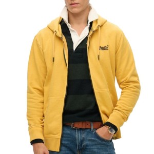 Rozpinany, wyblakły hoodie z logo Superdry Essential
