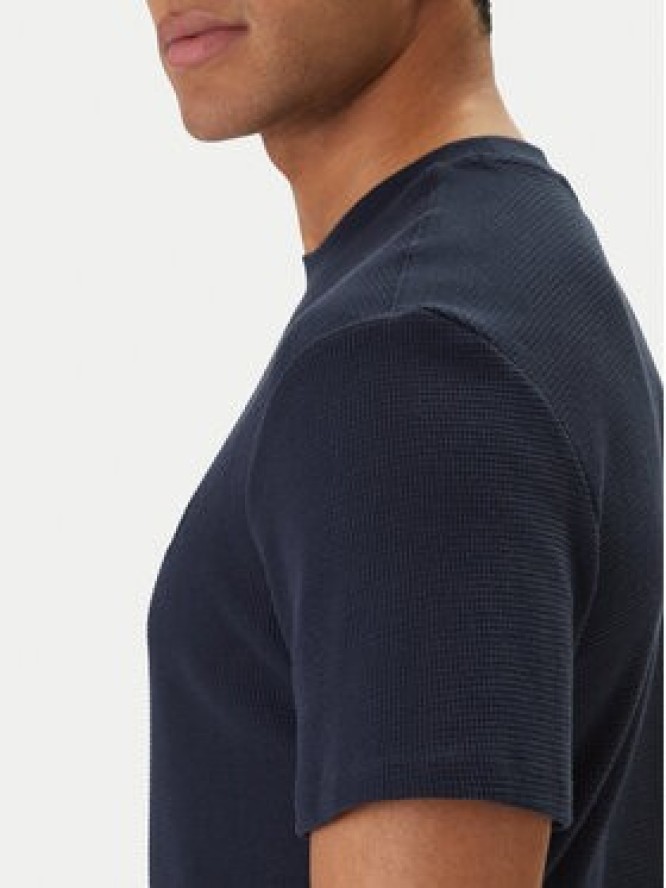 Calvin Klein Jeans T-Shirt Waffle Badge LV04RD008G Granatowy Regular Fit