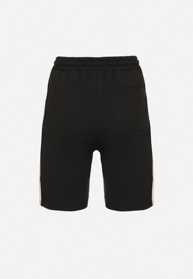 Czarne Szorty Dresowe z Wiązaniem Napirisa