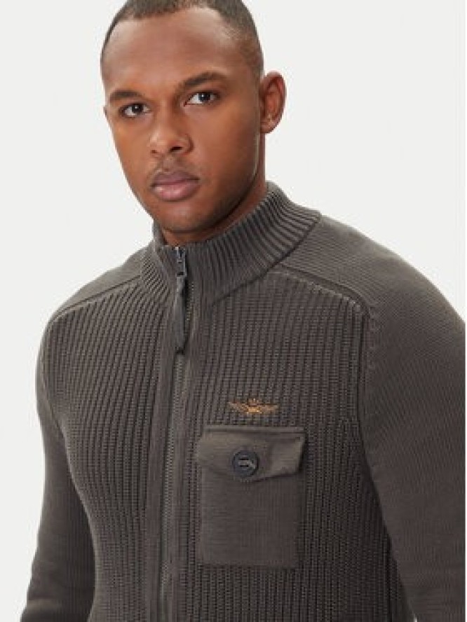 Aeronautica Militare Kardigan 252MA1565UL00409 Szary Regular Fit