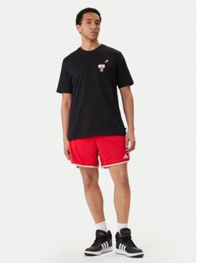 adidas T-Shirt Mini Embroidery Basketball Graphic KB2526 Czarny Regular Fit