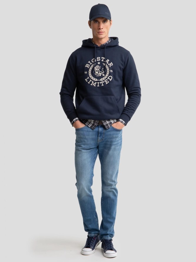 Bluza męska z kapturem granatowa Hanes 403