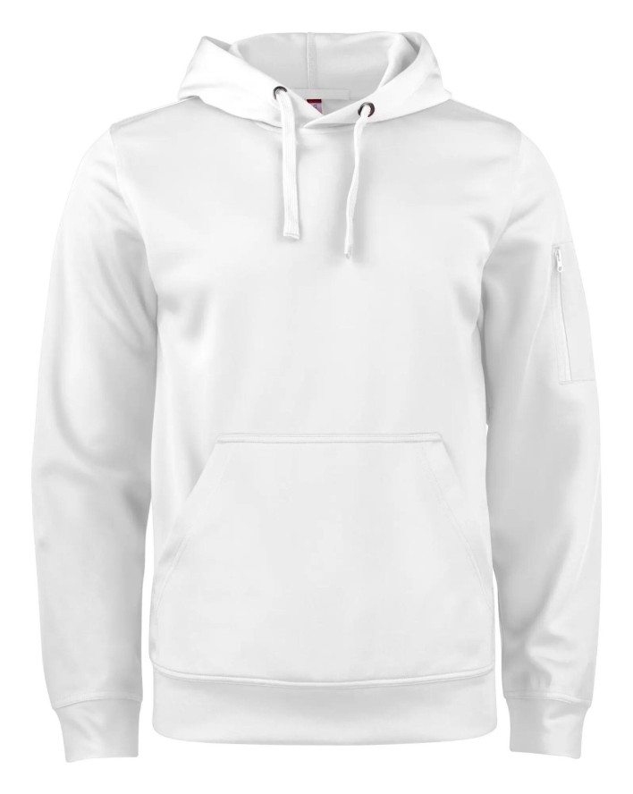 clique Basic Active Hoody bluza z kapturem unisex z poliestru – White