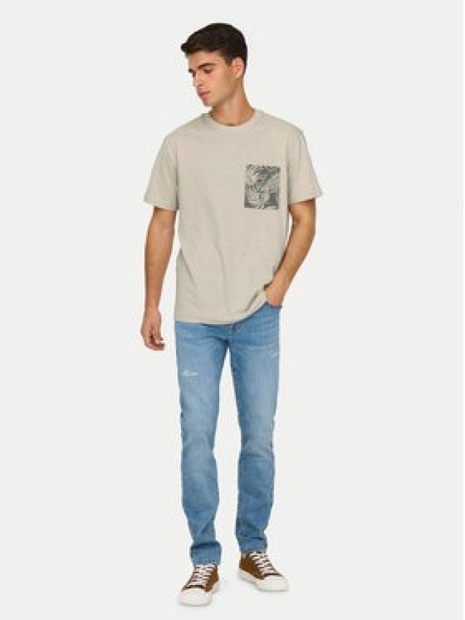 Only & Sons T-Shirt 22025286 Beżowy Regular Fit