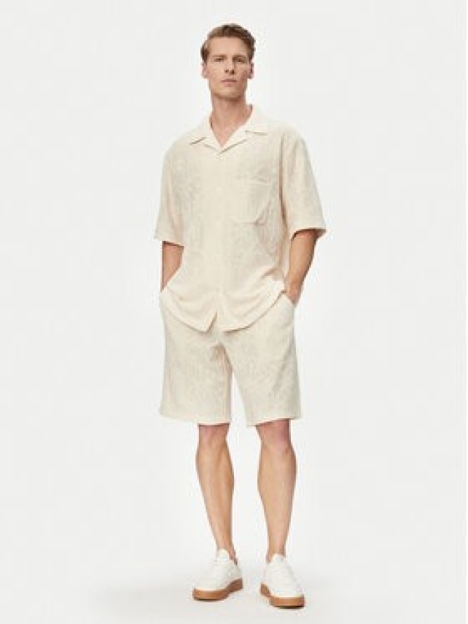 Guess Koszula F6GP05 KG362 Kremowy Regular Fit