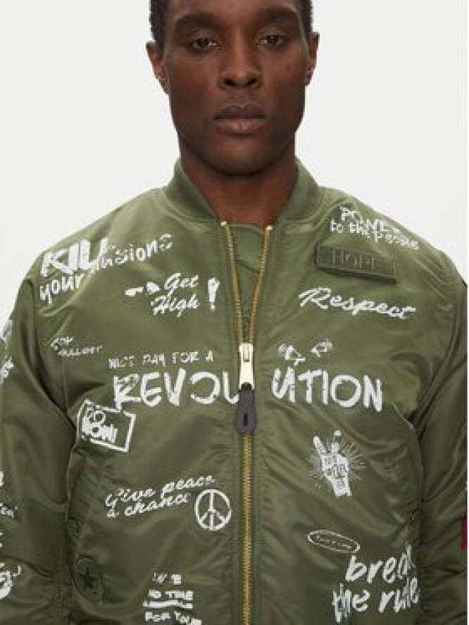 Alpha Industries Kurtka bomber MA-1 Peace 156136 Zielony Regular Fit