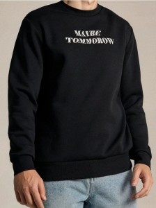 Bluza crewneck z napisem - czarny