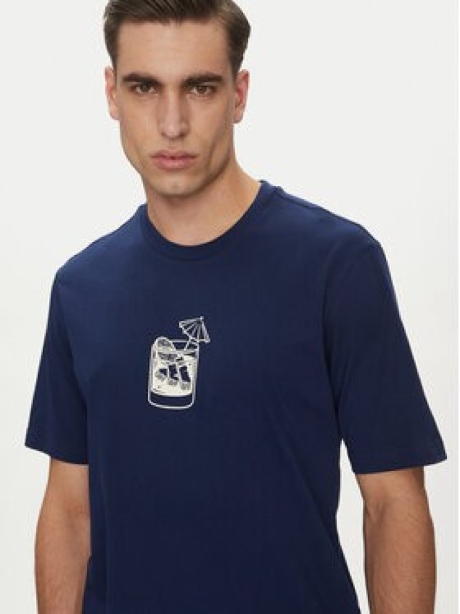 adidas T-Shirt Lounge Drink Graphic JJ4014 Granatowy Regular Fit