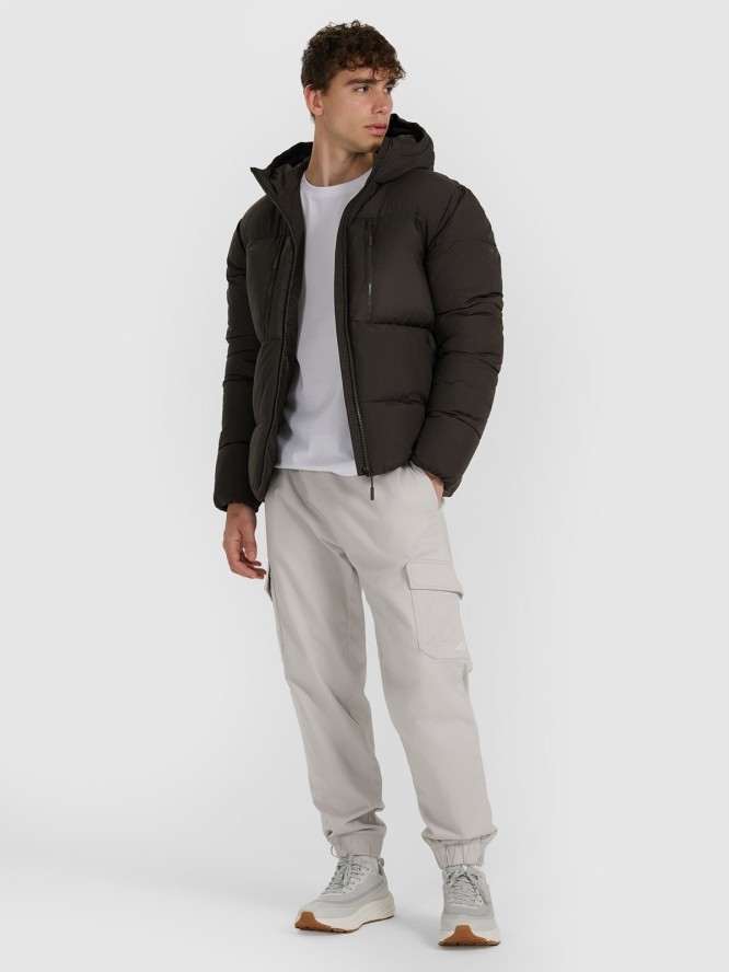 4F Kurtka puchowa z syntetycznym wypełnieniem męska - oliwkowa/khaki M