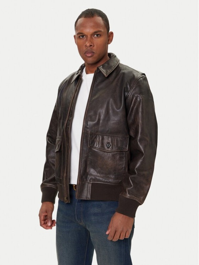 Levi's® Kurtka skórzana Clayton 003AU-0000 Brązowy Regular Fit