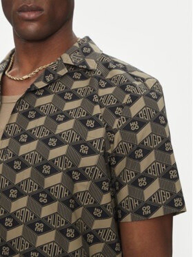 HUGO Koszula Ellino 50539705 Czarny Relaxed Fit