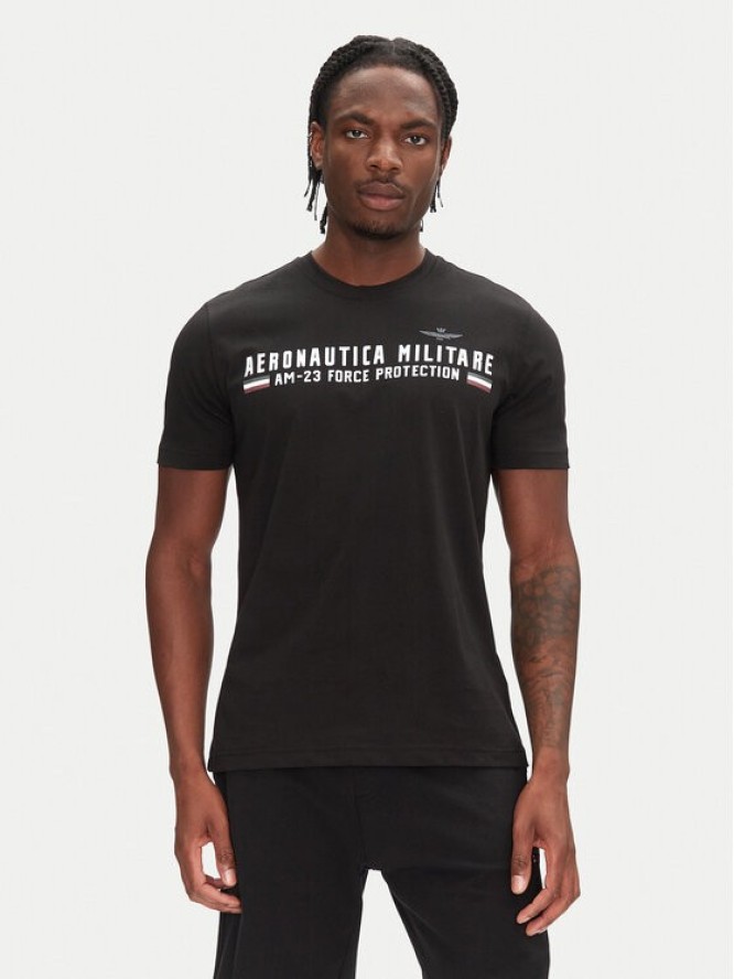 Aeronautica Militare T-Shirt 251TS1942J538 Czarny Regular Fit