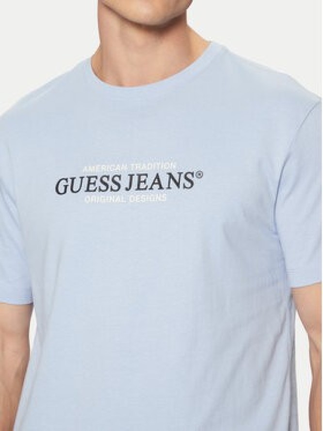 Guess Jeans T-Shirt M4YI42 K8FQ4 Niebieski Regular Fit