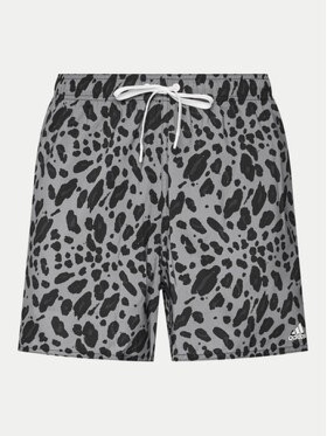 adidas Szorty kąpielowe Essentials 3-Stripes Animal CLX IS1559 Szary Regular Fit