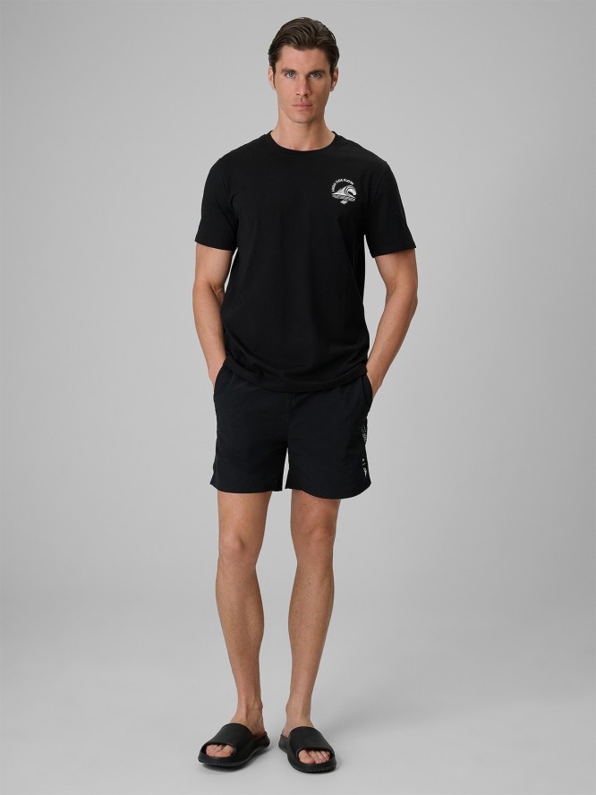 4F T-shirt relaxed z nadrukiem męski - czarny M