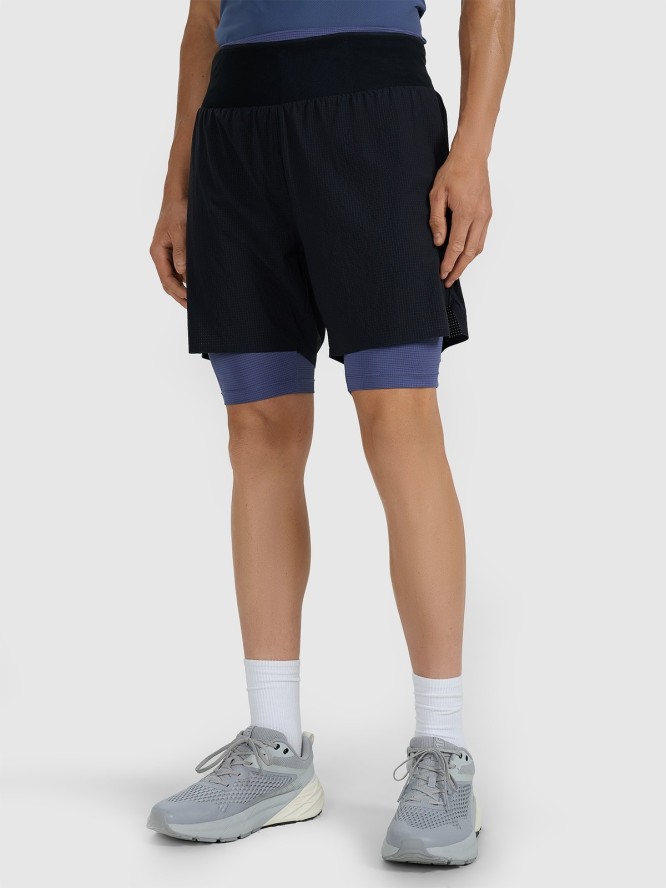 4F Spodenki 2w1 do biegania w terenie szybkoschnące męskie - czarne S