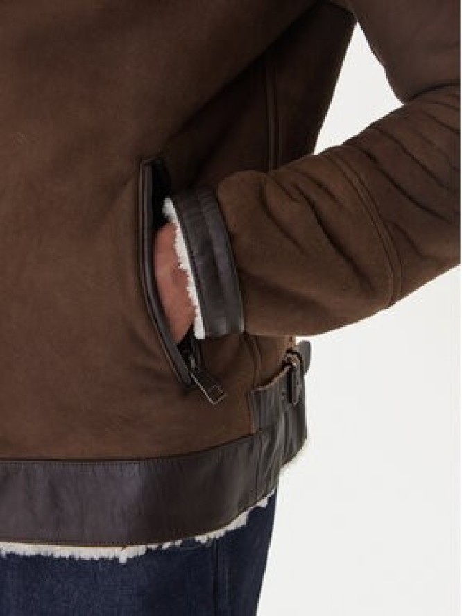 Aeronautica Militare Kurtka skórzana 252PN0164U100893 Brązowy Regular Fit