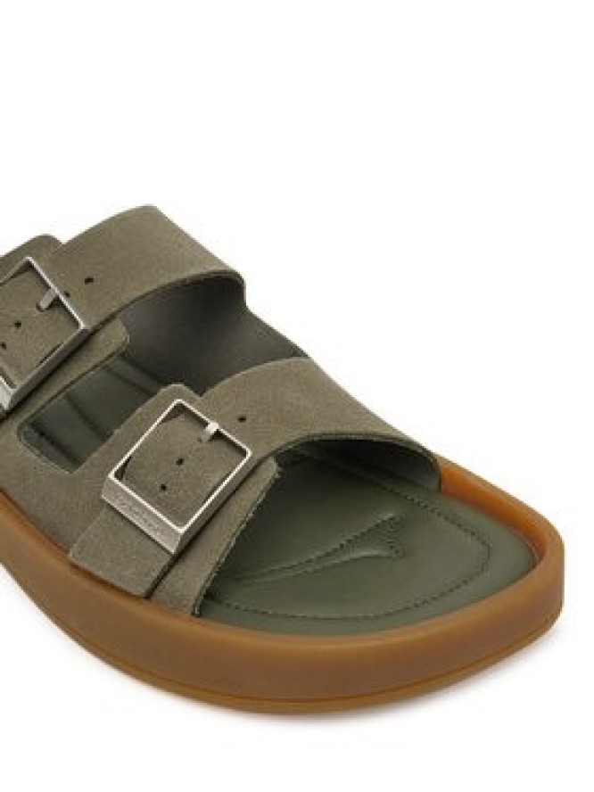 Calvin Klein Klapki Ergon Double Bar Sandal Su HM0HM02094 Zielony