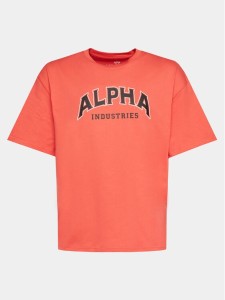 Alpha Industries T-Shirt College 146501 Czerwony Relaxed Fit