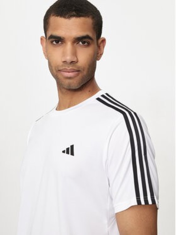 adidas Koszulka techniczna Train Essentials 3-Stripes IB8151 Biały Regular Fit