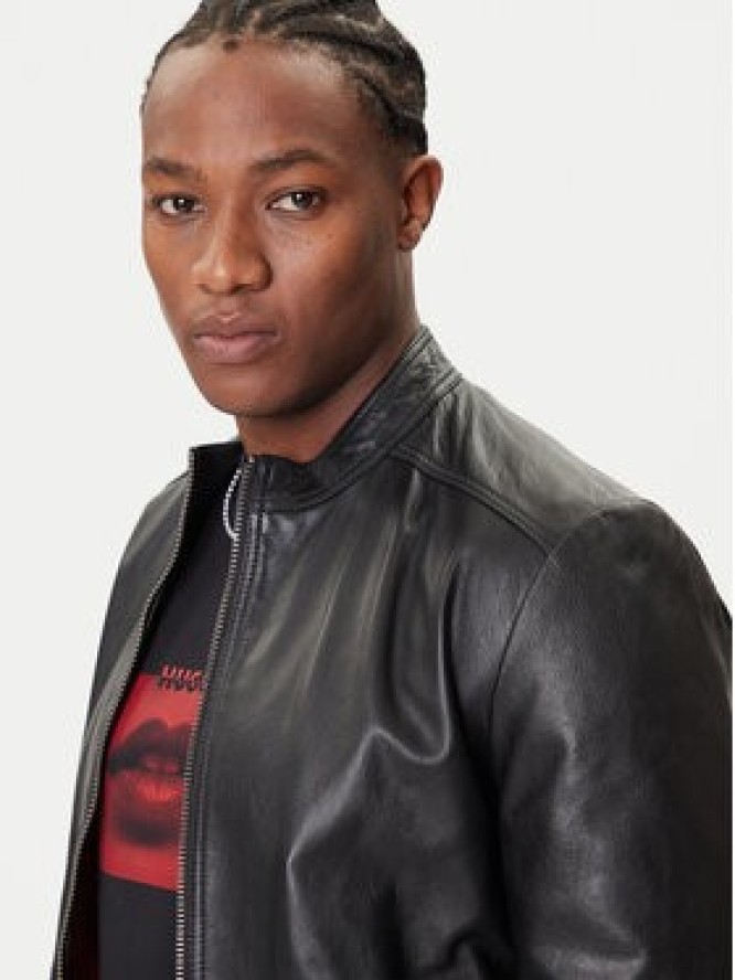 HUGO Kurtka skórzana Lokis-3 50540984 Czarny Slim Fit