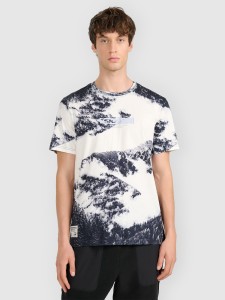 4F T-shirt regular z nadrukiem męski - czarny M