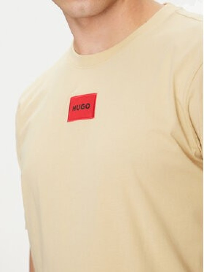 HUGO T-Shirt Diragolino212 50447978 Beżowy Regular Fit