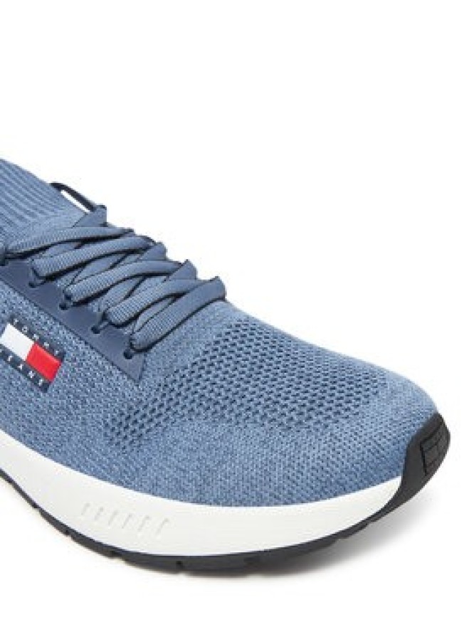 Tommy Jeans Sneakersy Tjm Runner Knitted EM0EM01580 Niebieski