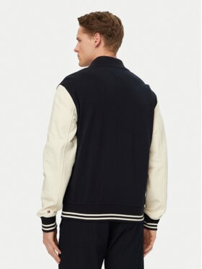 Tommy Hilfiger Bluza Colour-Blocked Terry MW0MW43091 Granatowy Regular Fit