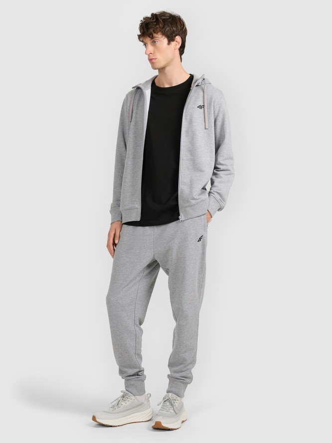 4F Bluza dresowa rozpinana z kapturem męska - szara 3XL