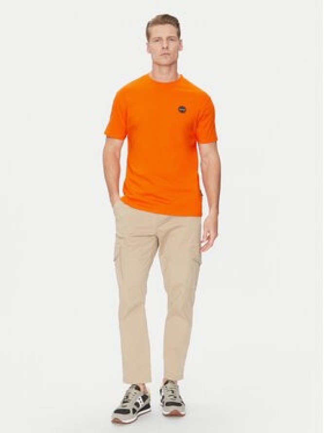 Napapijri T-Shirt S-Badge NP0A4I3N Pomarańczowy Regular Fit