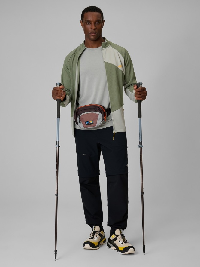 4F Bluza trekkingowa regular bez kaptura męska - khaki M