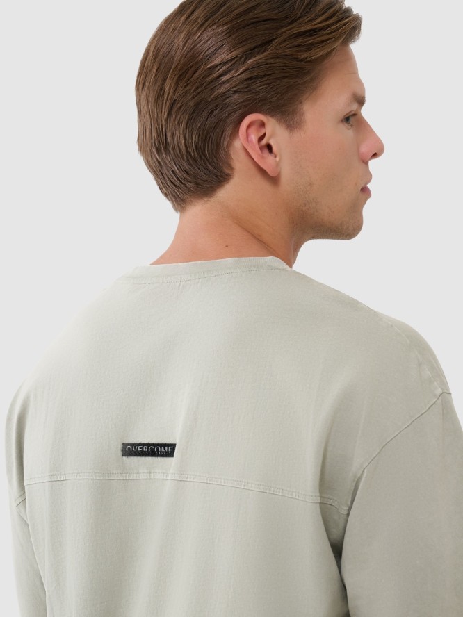 4F T-shirt oversize gładki męski - oliwkowy/khaki XXL