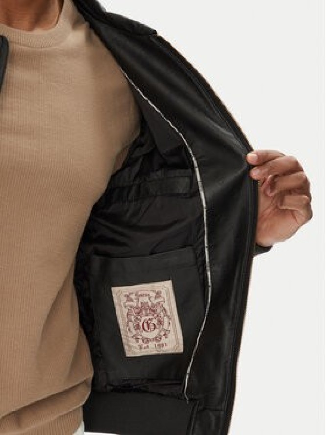 Guess Kurtka z imitacji skóry M5YL01 WGUC0 Czarny Regular Fit