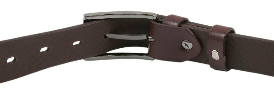 Uniwersalny Pasek Męski do Spodni - Skóra Naturalna - Ciemny Brąz