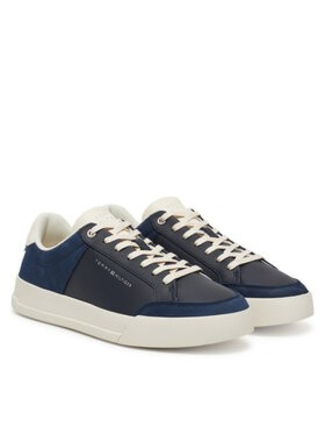 Tommy Hilfiger Sneakersy Court Mix Lnubuck FM0FM05410 Granatowy