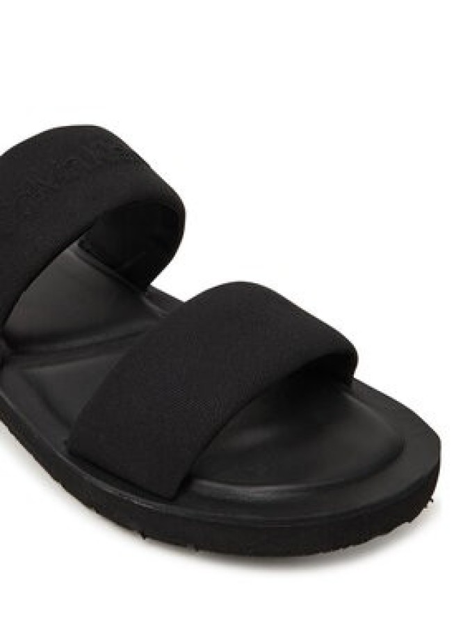 Calvin Klein Klapki Double Strap Cv Logo HM0HM01801 Czarny