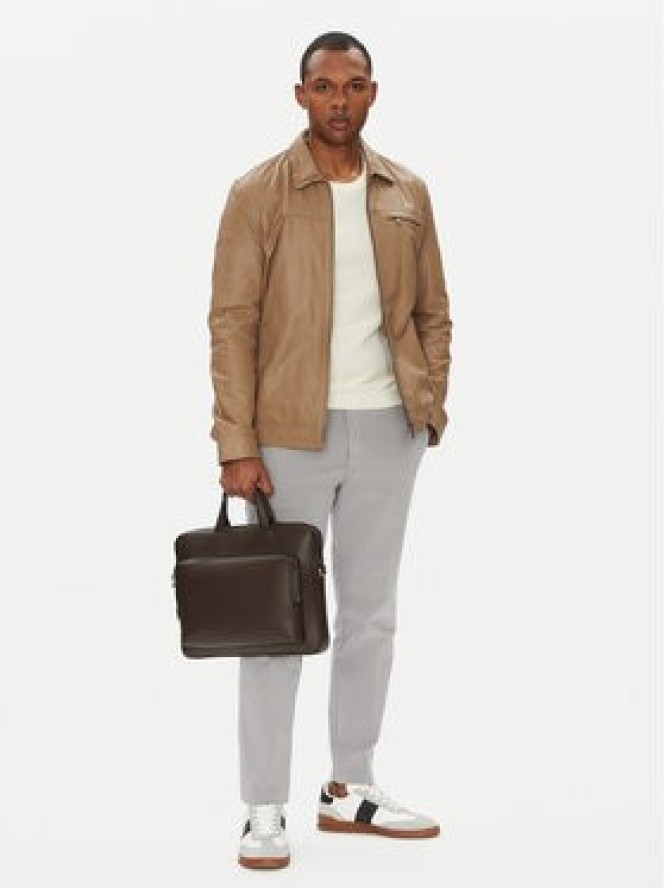 Calvin Klein Torba na laptopa Micro Pebble Slim Briefcase 36 LV04D3012G Brązowy