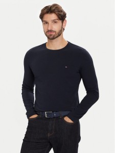 Tommy Hilfiger Longsleeve Stretch Tee MW0MW10804 Granatowy Slim Fit